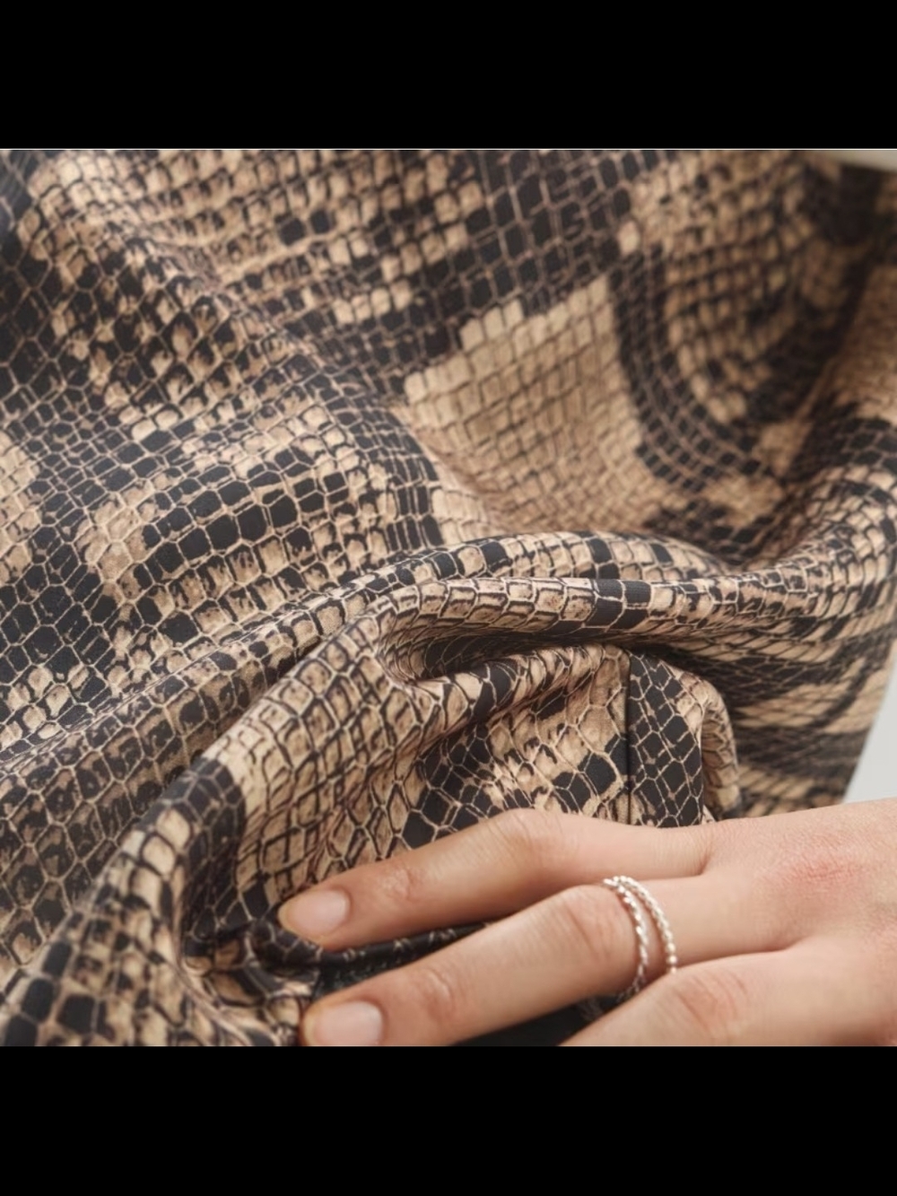 Adidas Snake Print Trefoil Tee in Brown & Cream - Picture 5 of 9